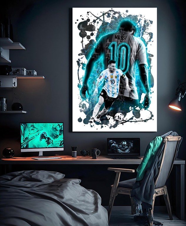 Lionel Messi Canvas Wall Art – Hiqualart Exclusive