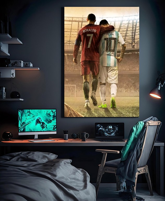 Ronaldo and Messi Canvas Wall Art – Hiqualart Exclusive