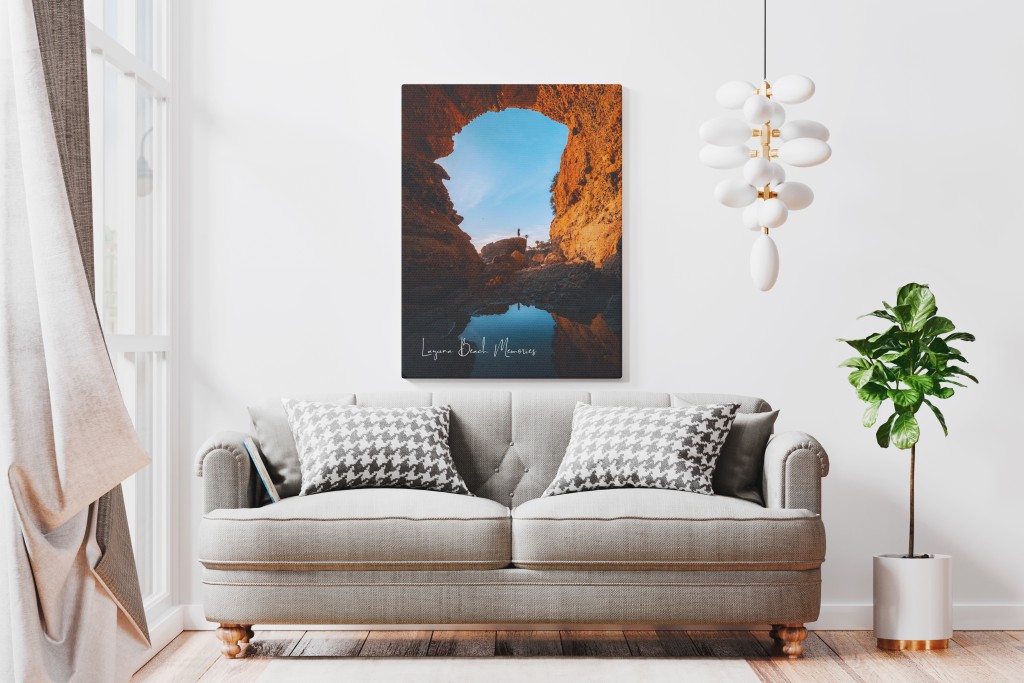 Laguna Beach Arch View – Framed Canvas Wall Art | Hiqualart