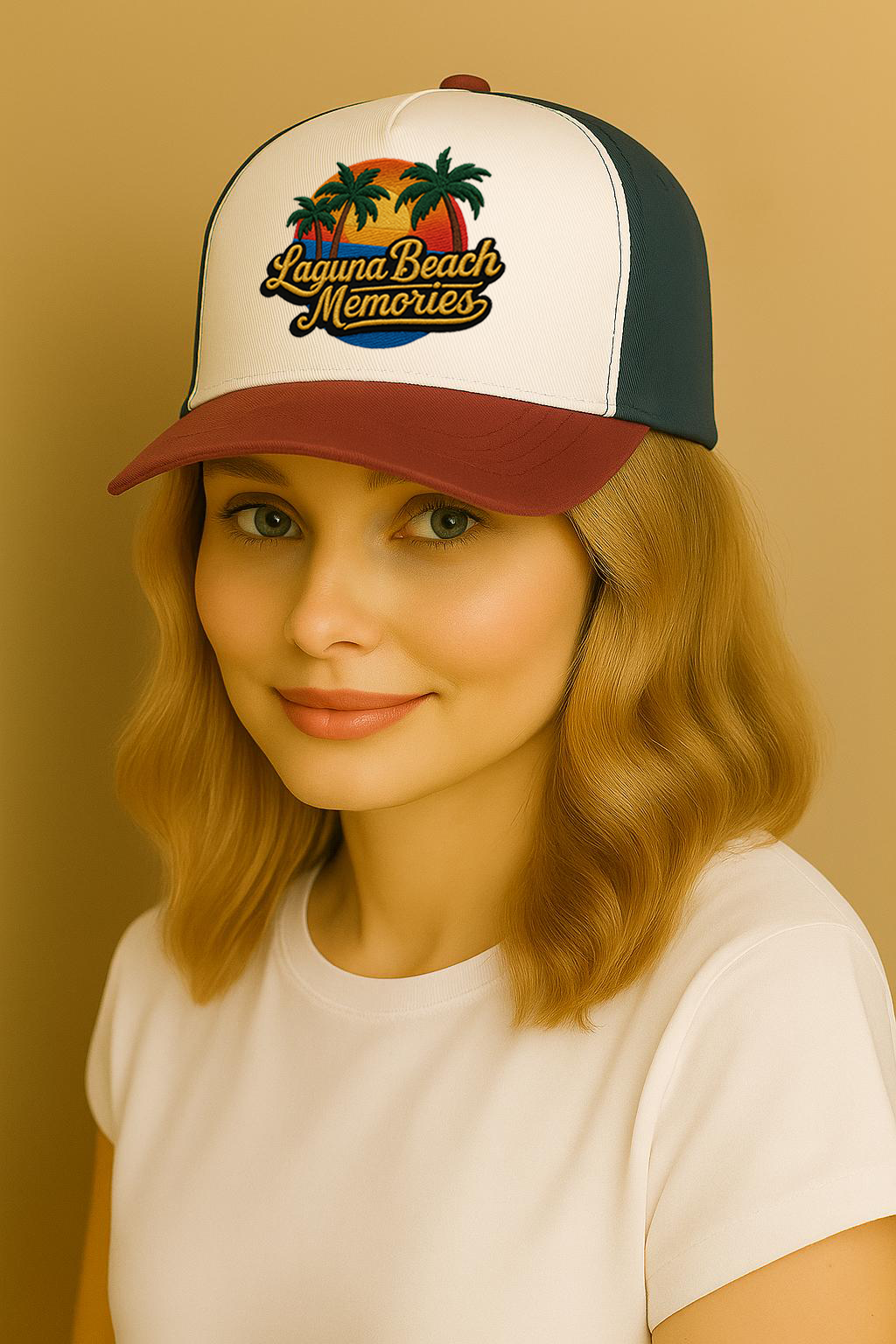 Laguna Beach Memories Embroidered Baseball Cap – Unisex Trucker Hat | Hiqualart