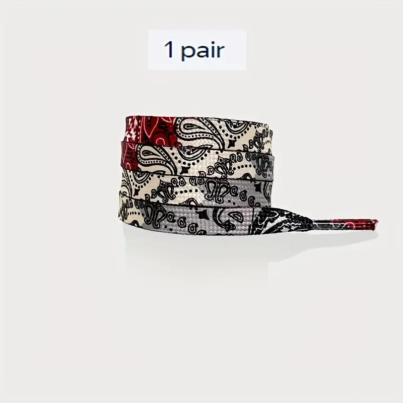 1 Pair Fashion Pattern Print Shoelace For Canvas Shoes Sneakers, Men And Women