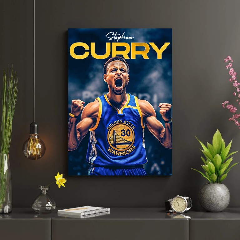 ⭐ Stephen Curry Canvas Wall Art – Hiqualart Exclusive ✨